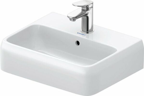 Duravit Qatego Handwaschbecken, 450x350mm, Unterseite glasiert, mit Überlauf, 074645