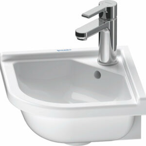 Duravit Eck Handwaschbecken Starck 3 44cm, mit Überlauf, 1 Hahnloch