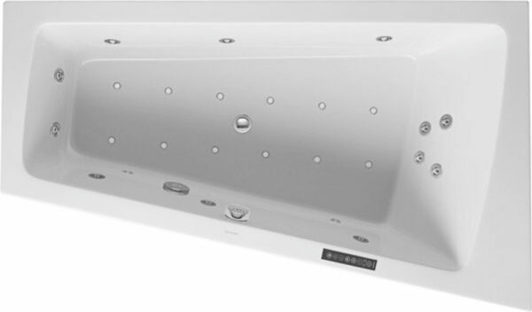 Duravit Whirlpool Paiova 1700x1000mm Einbauversion Ecke rechts, eine Rückenschräge, Gestell, Ab- und Überlaufgarnitur, Combi-System L