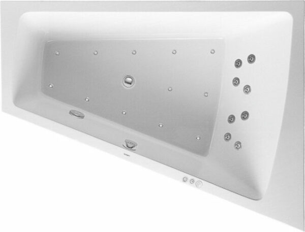 Duravit Whirlpool Paiova 1700x1300mm Einbauversion, Rückenschräge rechts, Gestell, Ab- und Überlaufgarnitur, Combi-System P